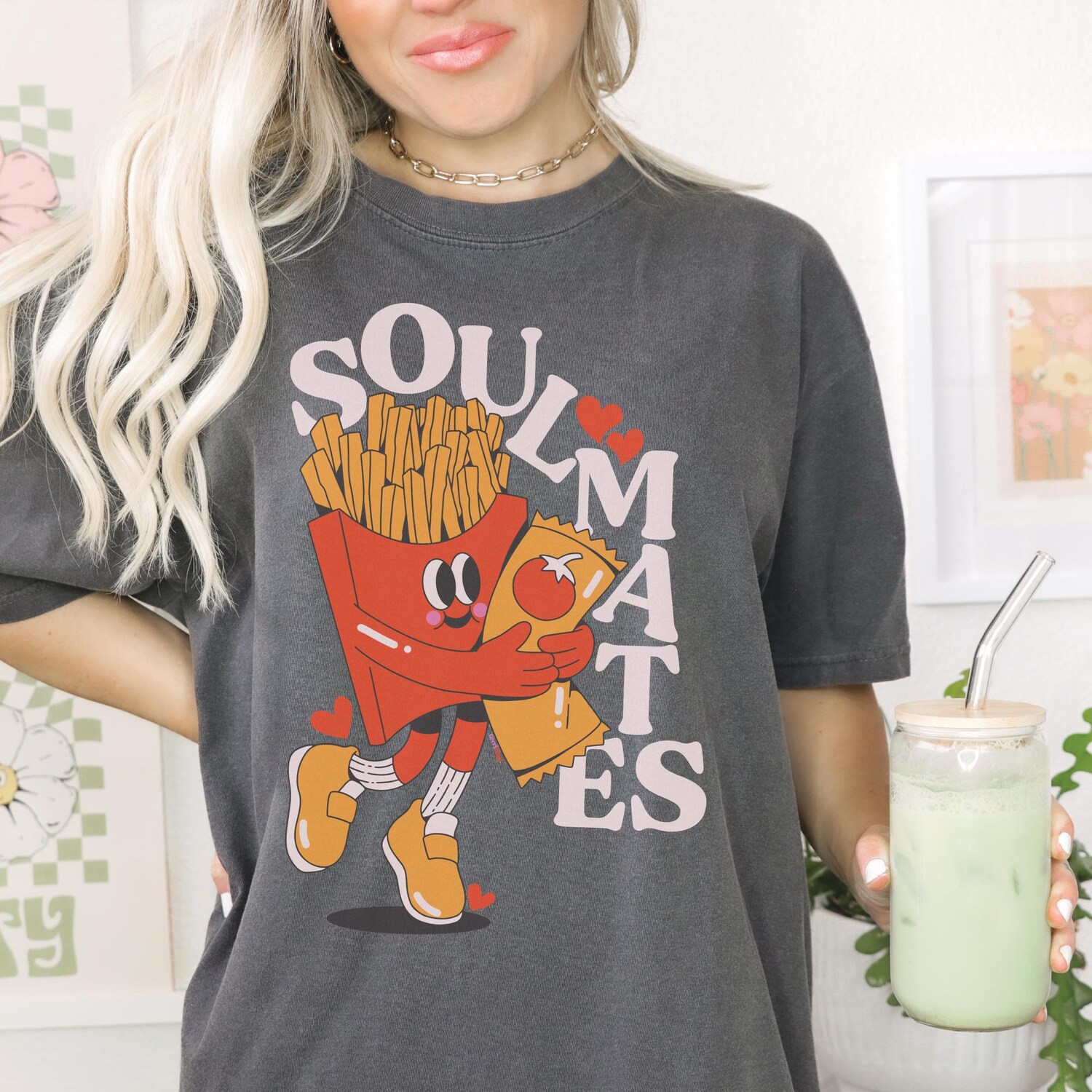 Soulmates Fries & Ketchup T-Shirt Cute Foodie Chef Gift Funny Pun Graphic Tee image 5