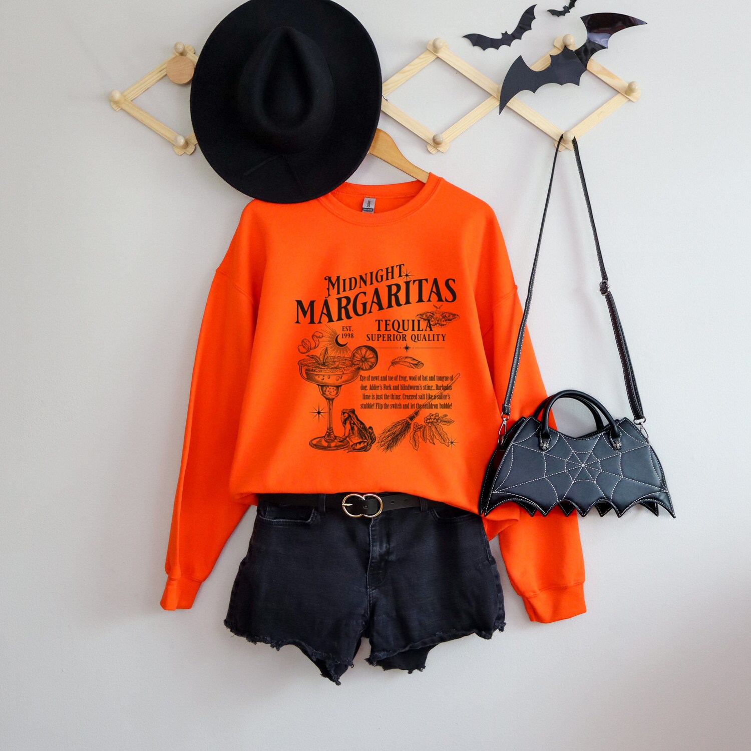 Midnight Margaritas Halloween Sweatshirt | Witches Crewneck | Trendy Spooky Season Gift image 6