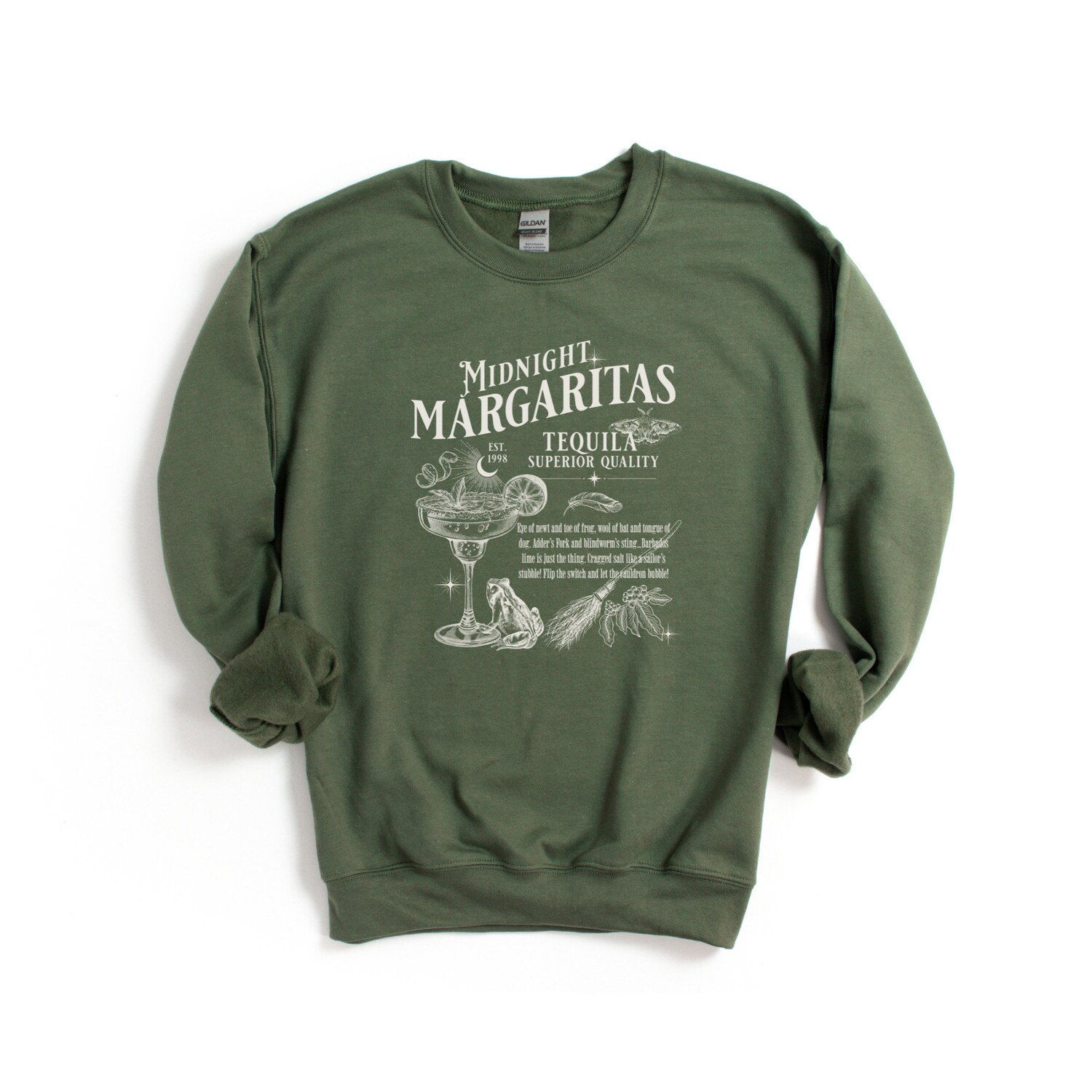 Midnight Margaritas Halloween Sweatshirt | Witches Crewneck | Trendy Spooky Season Gift image 7