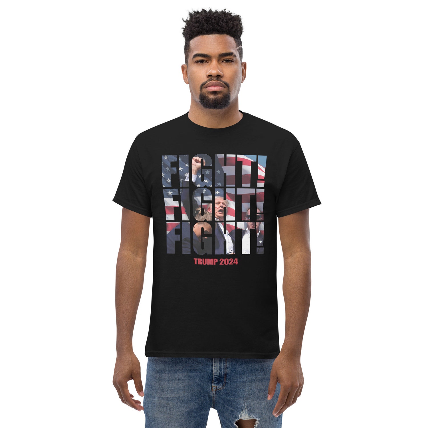 Donald Trump Fight Unisex T-Shirt | Political Statement Graphic Tee image 1