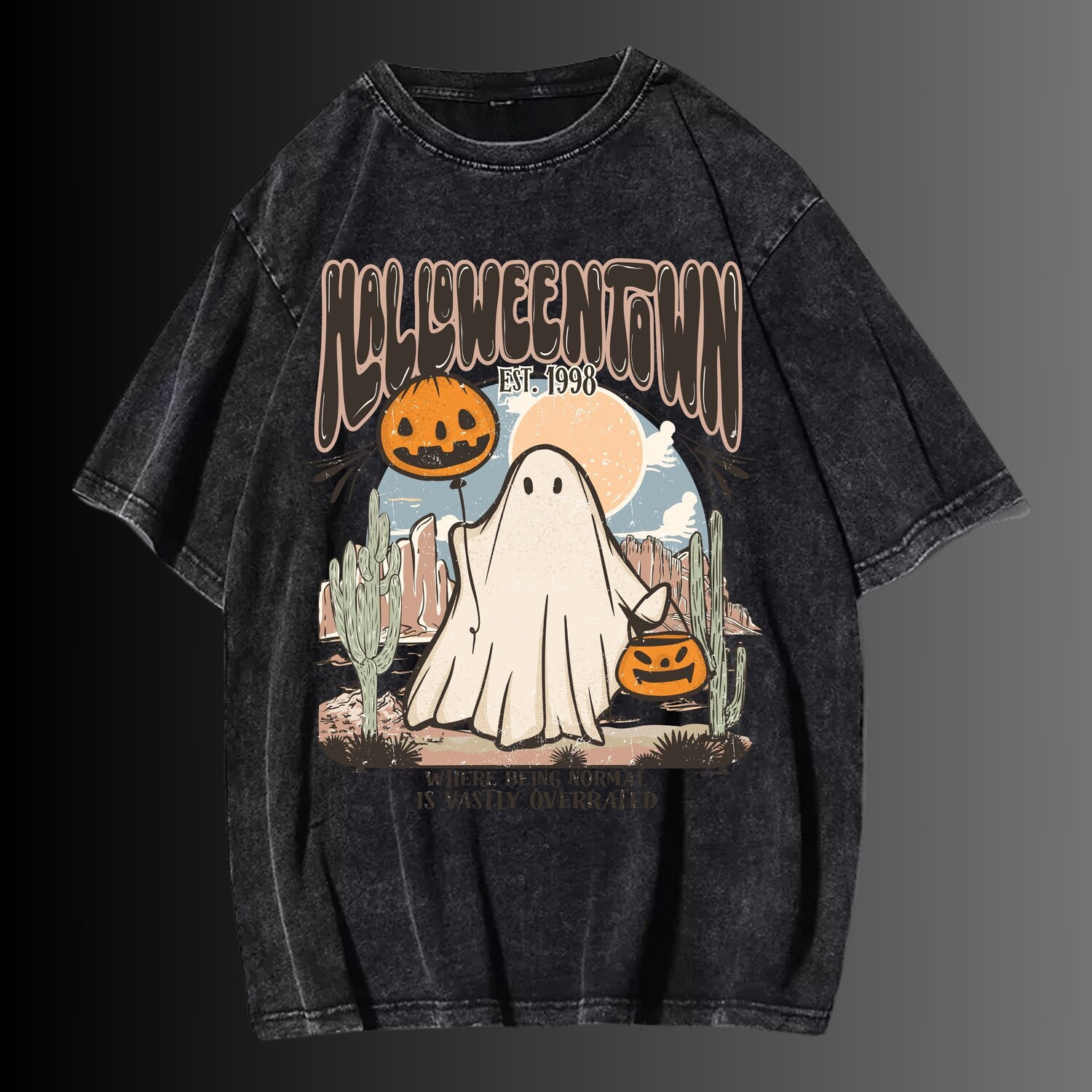 Halloween Ghost Sweatshirt 1998 Fall Spooky Season Shirt Cute Ghost Halloween Sweatshirt image 7