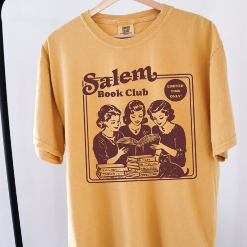 Retro Salem Book Club Shirt | Bookish Halloween Tee | Salem Witches Shirt | Spooky Reader Gift image 0