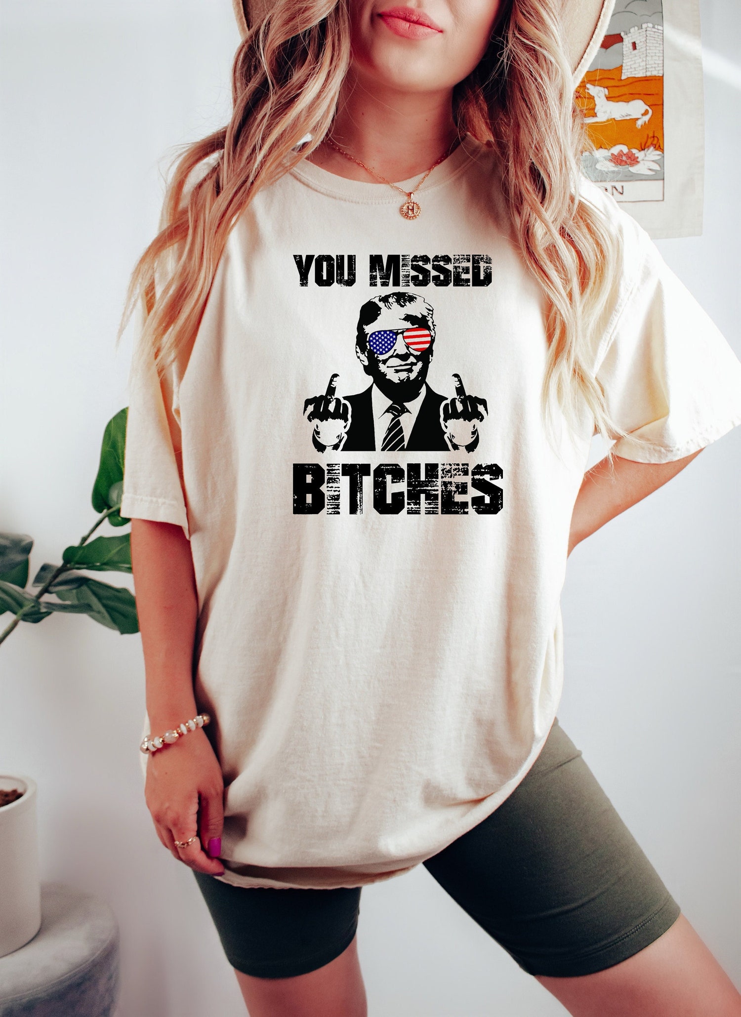 Donald Trump 2024 MAGA T-Shirt | Missed Bitches Trump Shirt | Political Shot Tee image 0