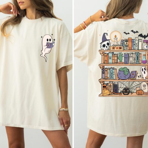 Ghost Book Reader Shirt - Perfect Gift for Book Lovers - Reading Tee - Boo image 0