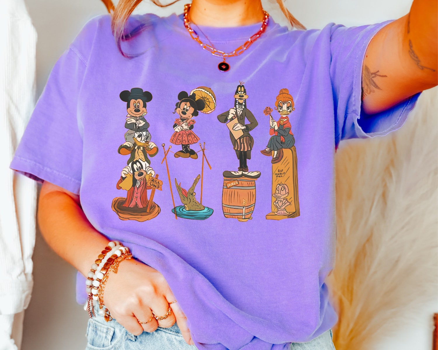 Haunted Mansion Mouse And Friends Shirt Welcome Foolish Mortal Retro Halloween Spooky image 5