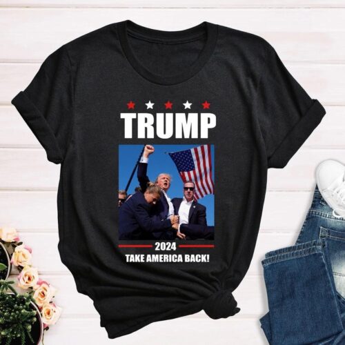 Trump 2024 Survivor T-Shirt | Republican Supporter Tee | Take America Back Shirt image 0