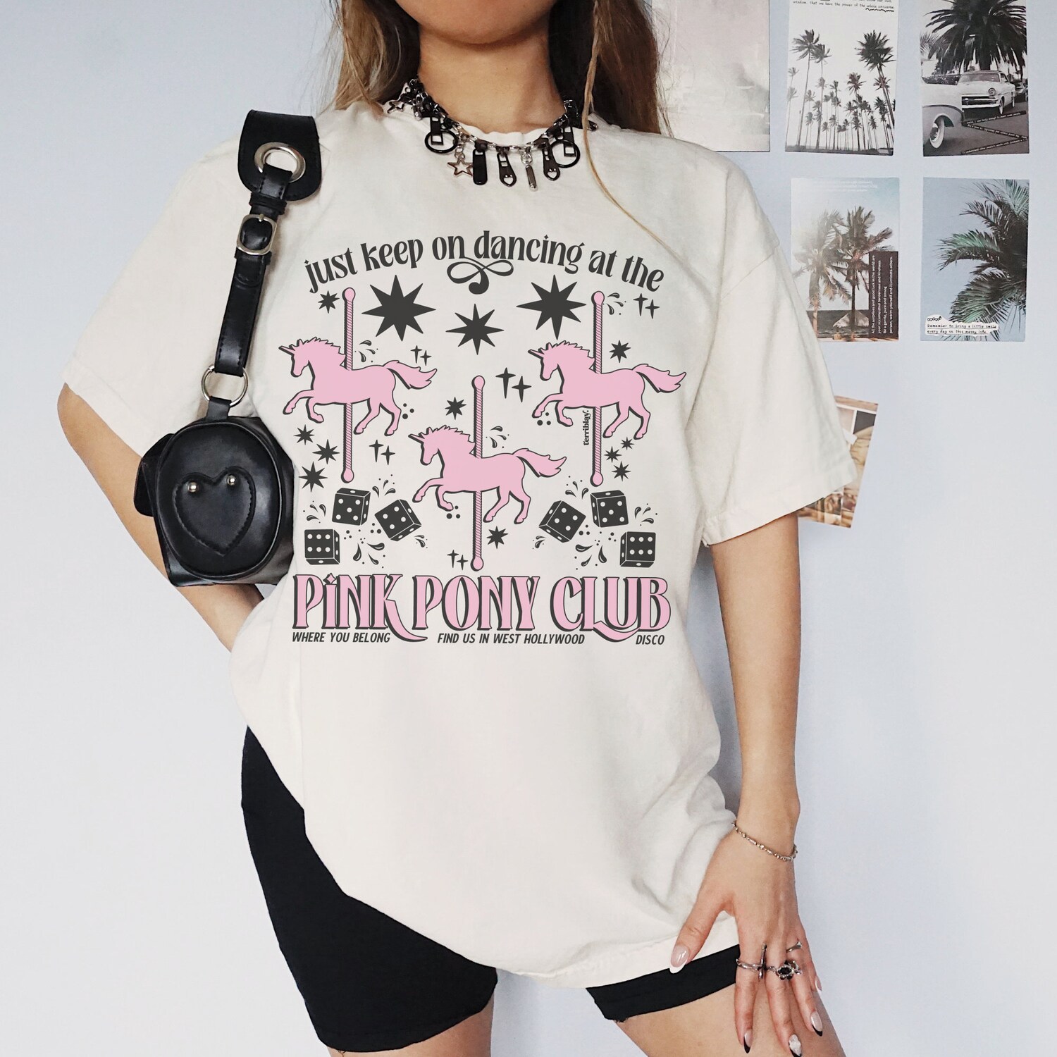 Pink Pony Club Retro Graphic T-Shirt Vintage Chappell Design Cute Lesbian Pride Tee image 5