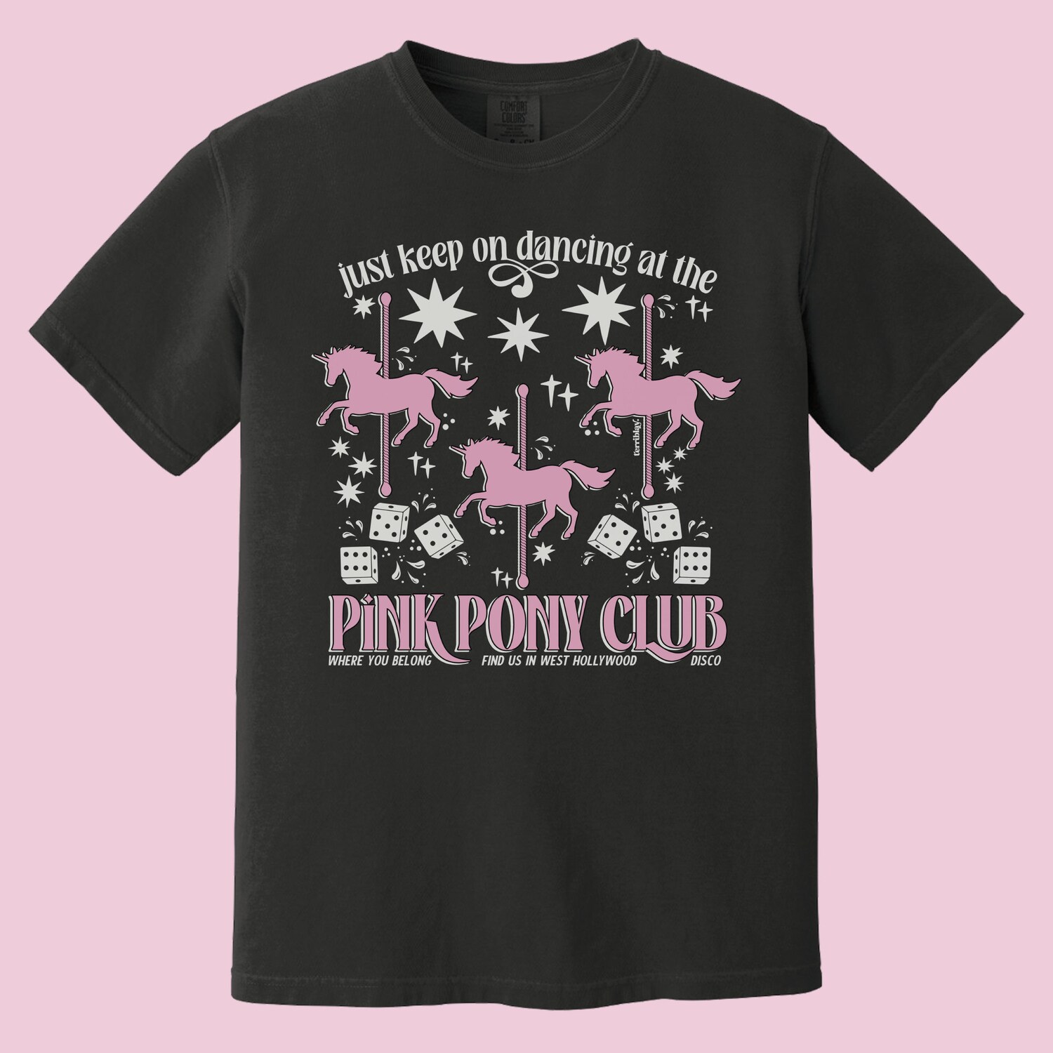 Pink Pony Club Retro Graphic T-Shirt Vintage Chappell Design Cute Lesbian Pride Tee image 3