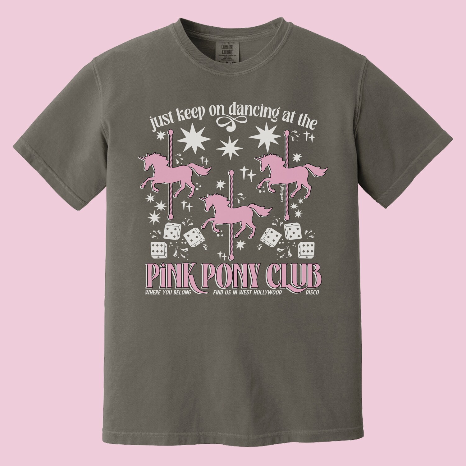 Pink Pony Club Retro Graphic T-Shirt Vintage Chappell Design Cute Lesbian Pride Tee image 4