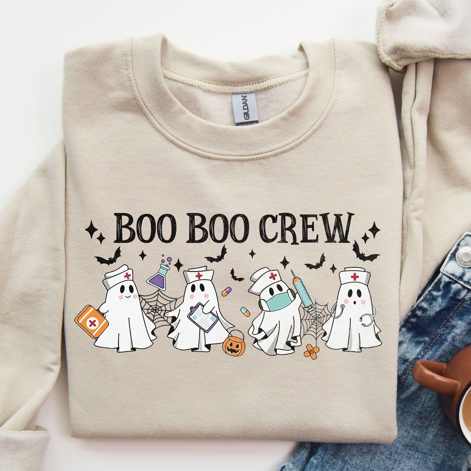 Halloween Nurse Shirt - Boo Boo Crew - Funny Ghost T-Shirt for Nursing Team image 2