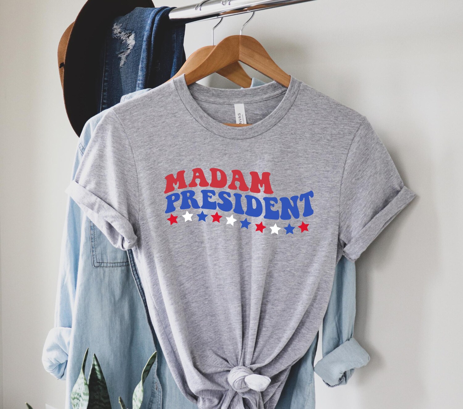 Kamala Harris Election 2024 Shirt Wavy Madam President Tee Political Rally T-Shirt image 4