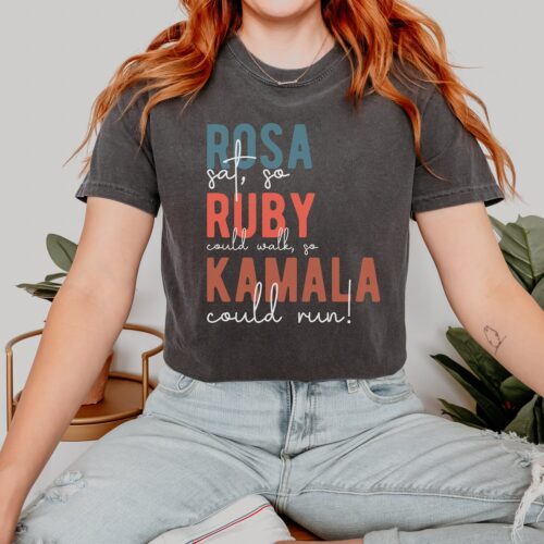 Kamala Harris 2024 Election Campaign T-Shirt | US President Homage Tee | Women's Ruby Rosa image 0