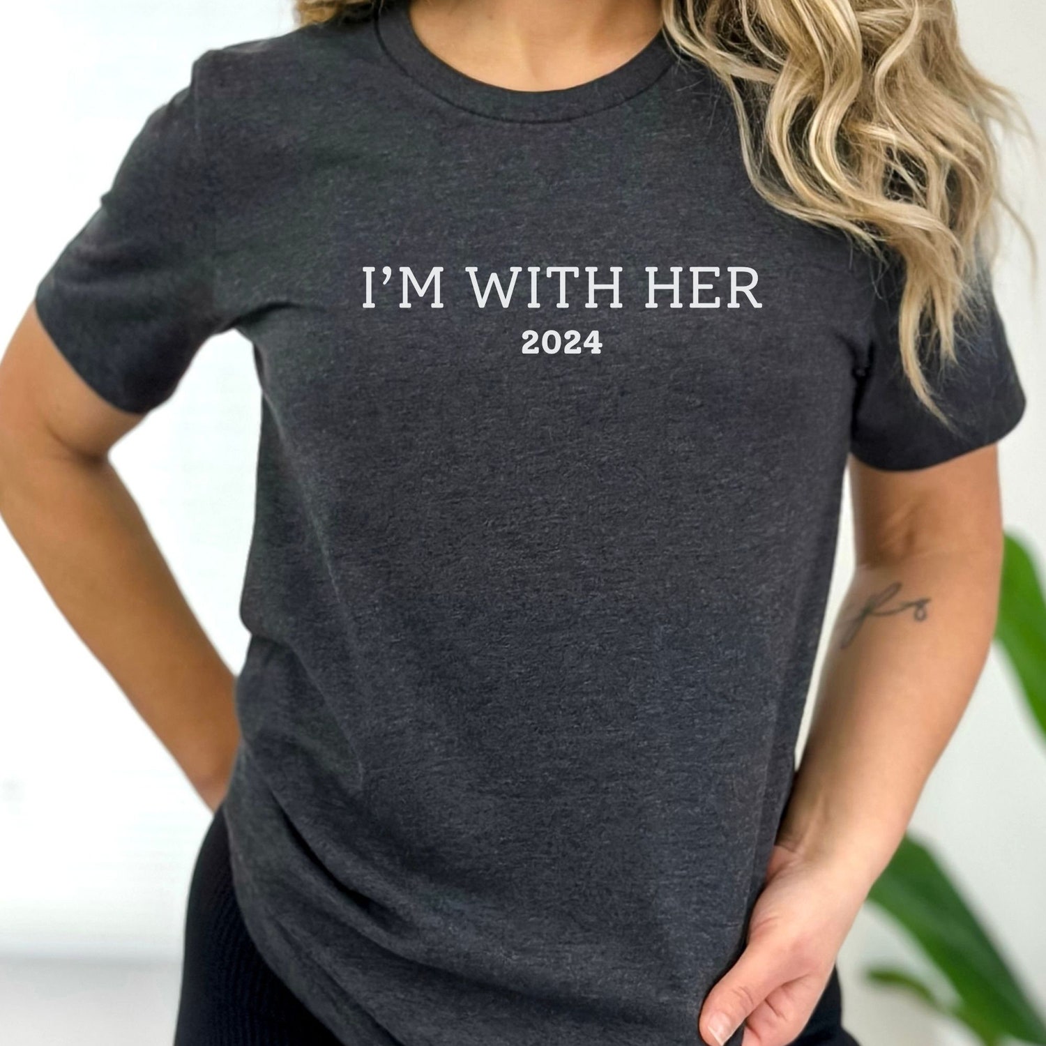 I'm With Her Kamala Harris 2024 T-Shirt Madame President 2024 Shirt Woman President Tee image 3