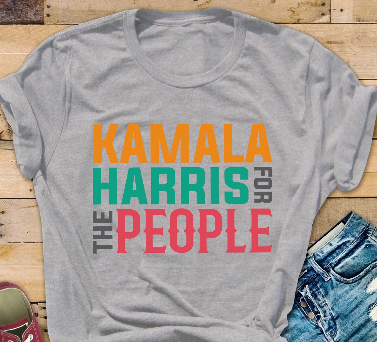 Kamala Harris For The People T-Shirt | 2024 Presidential Election Support Tee | Kamala Rally Shirt image 3