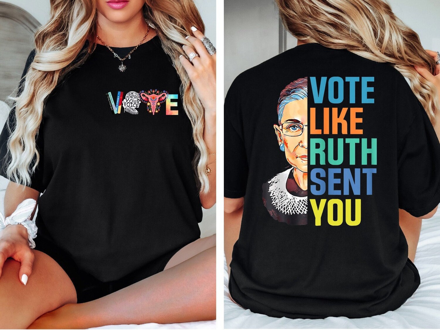 Empowering Vote Shirt for Election 2024 | Like Ruth Sent You | Funny Political Tee image 0