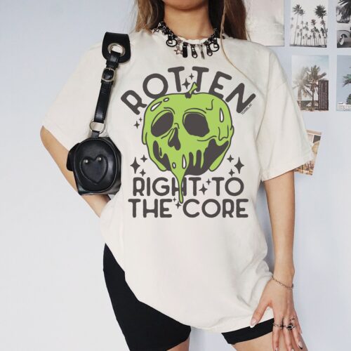 Rotten To The Core Halloween Brat T-Shirt | Charli Graphic Tee | Poison Apple image 0