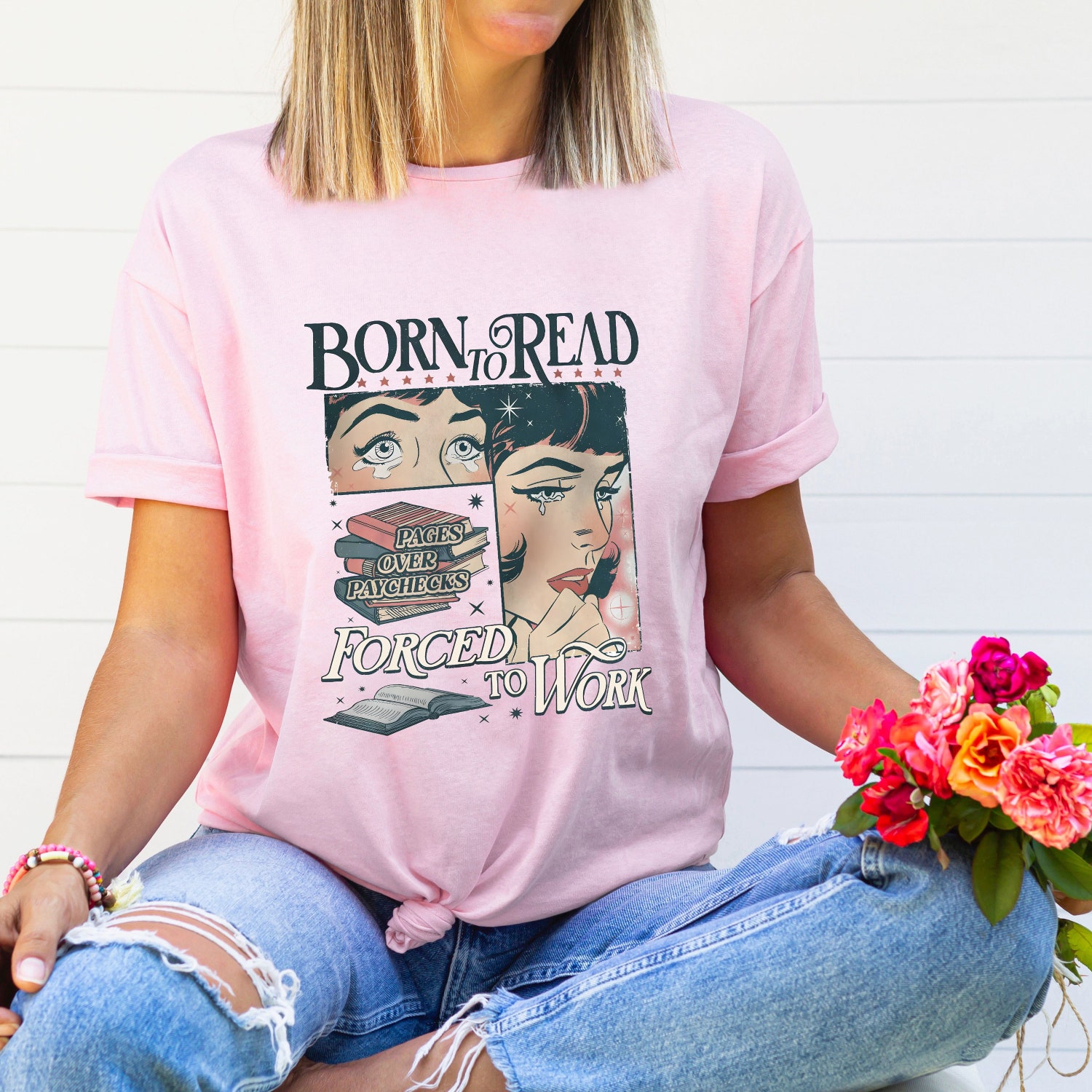 Born To Read Bookish Shirt Funny Reader Gift Book Lover Spicy Dark Romance Smut Tee image 3