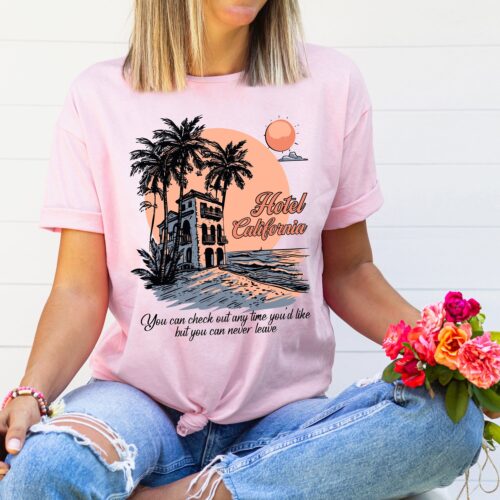 Vintage The Eagles Band Tee - Hotel California Graphic T-Shirt for Women - Music Lover Gift image 0