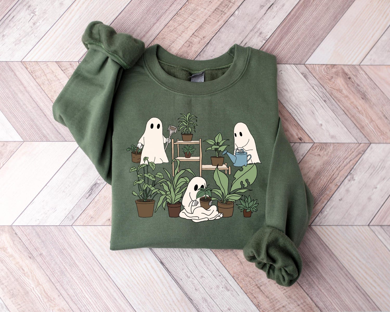 Ghost Plant Lady Shirt - Halloween Plant Sweatshirt for Plant Lovers - Perfect Halloween Gift image 1