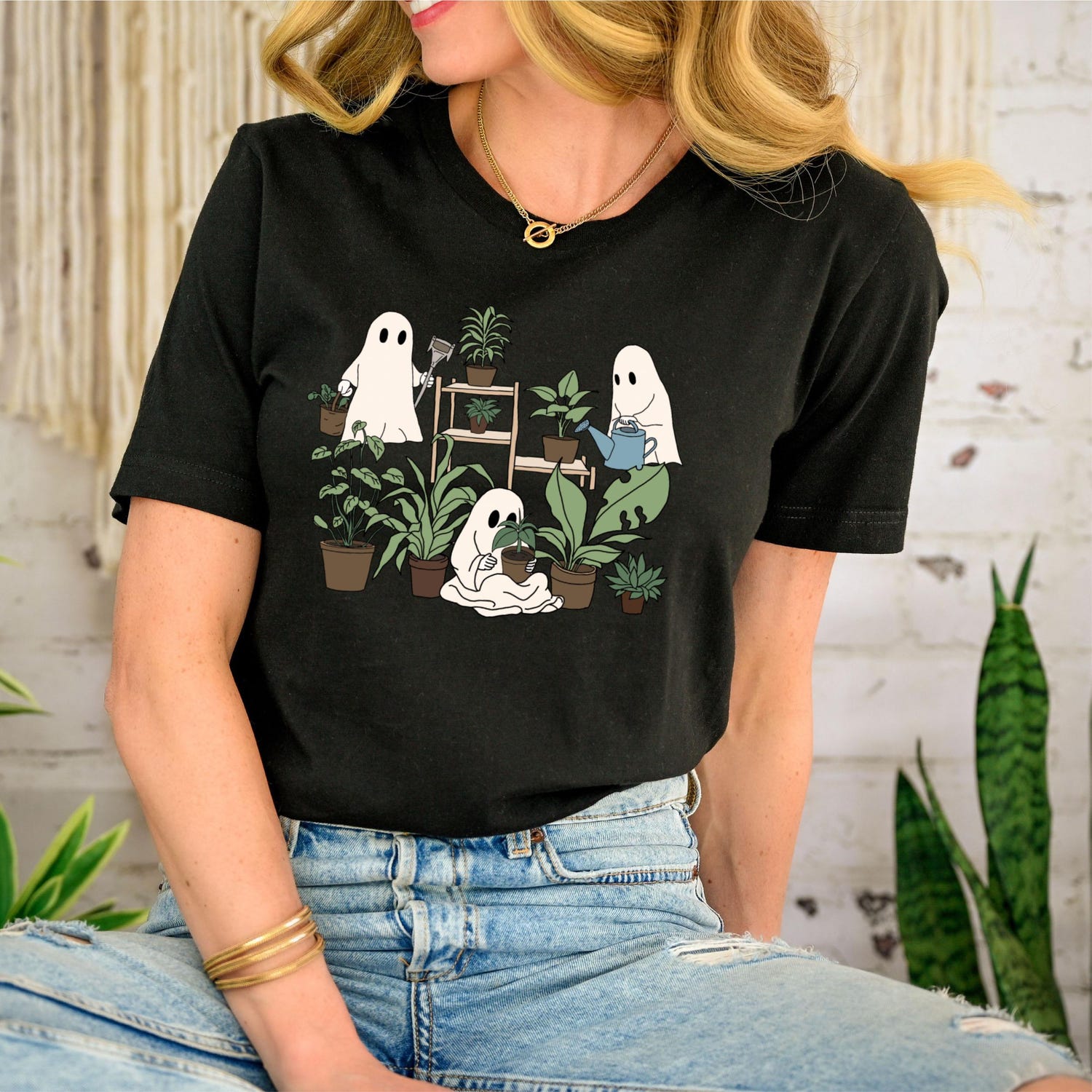 Ghost Plant Lady Shirt - Halloween Plant Sweatshirt for Plant Lovers - Perfect Halloween Gift image 2