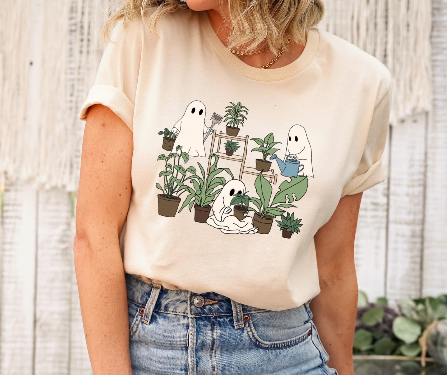 Ghost Plant Lady Shirt - Halloween Plant Sweatshirt for Plant Lovers - Perfect Halloween Gift image 0