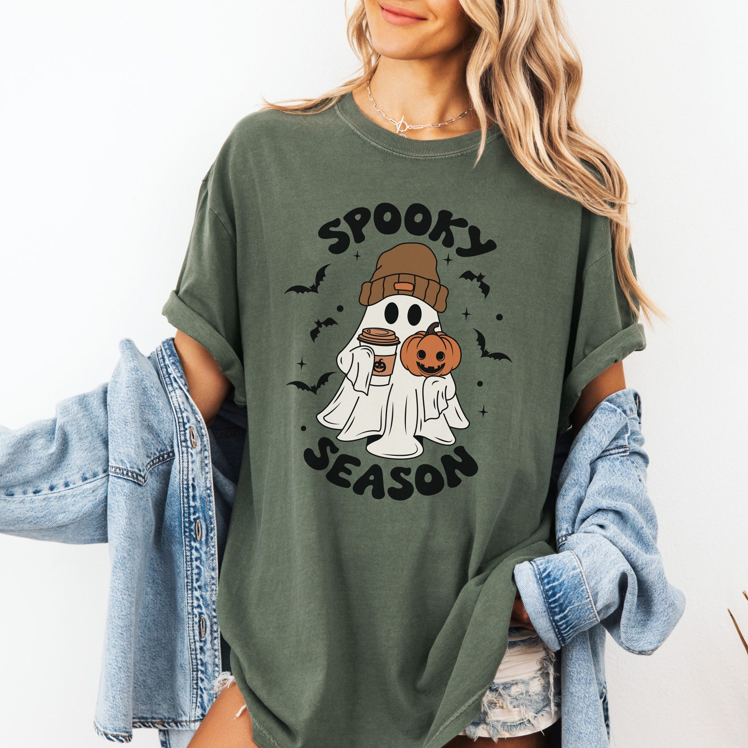 Halloween Shirt - Ghost Coffee Fall Pumpkin Spice Latte Cute Spooky Season Tee image 8