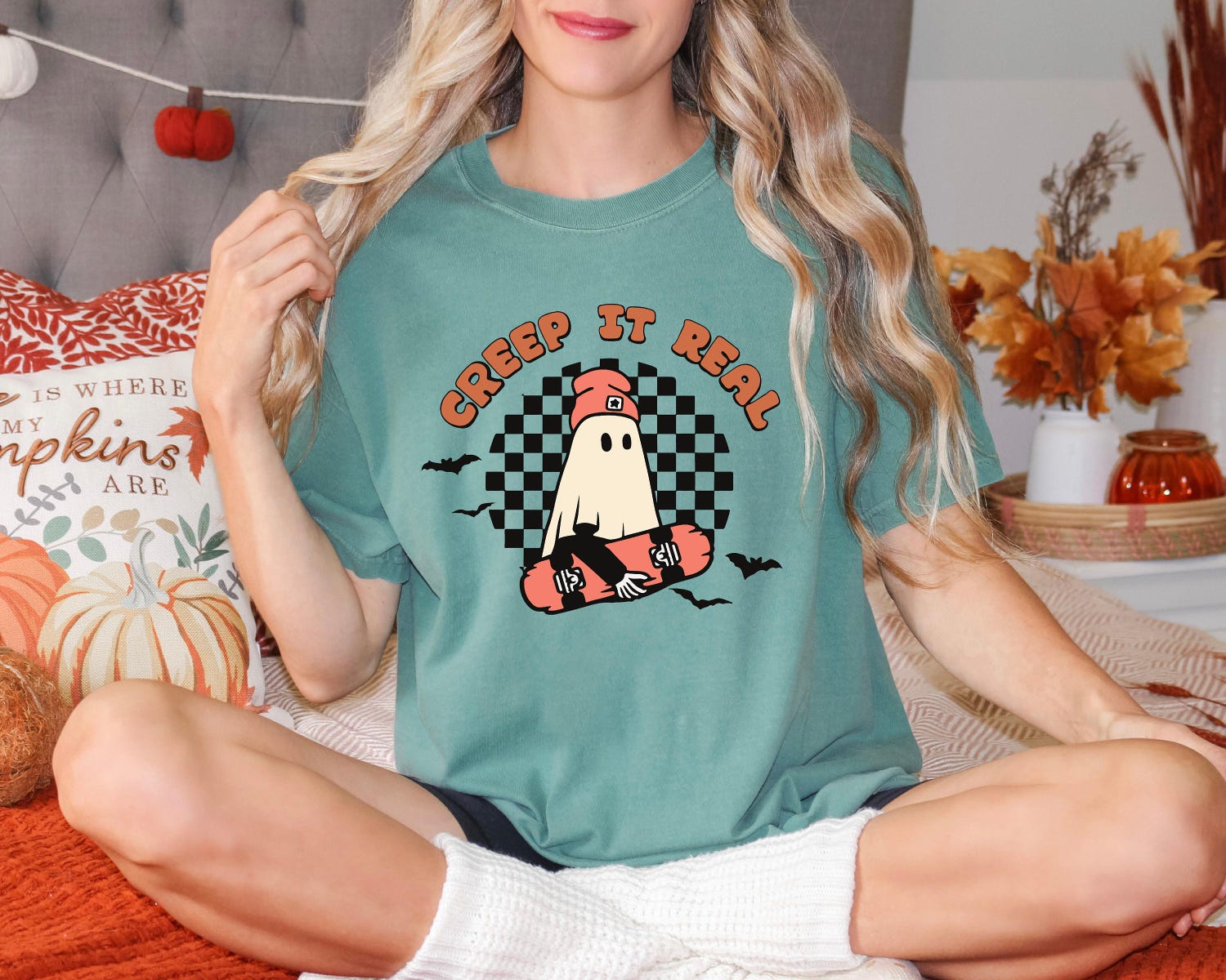 Vintage Retro Halloween Shirt - Creep it Real Ghost Tee for Women - Fall Shirt image 5