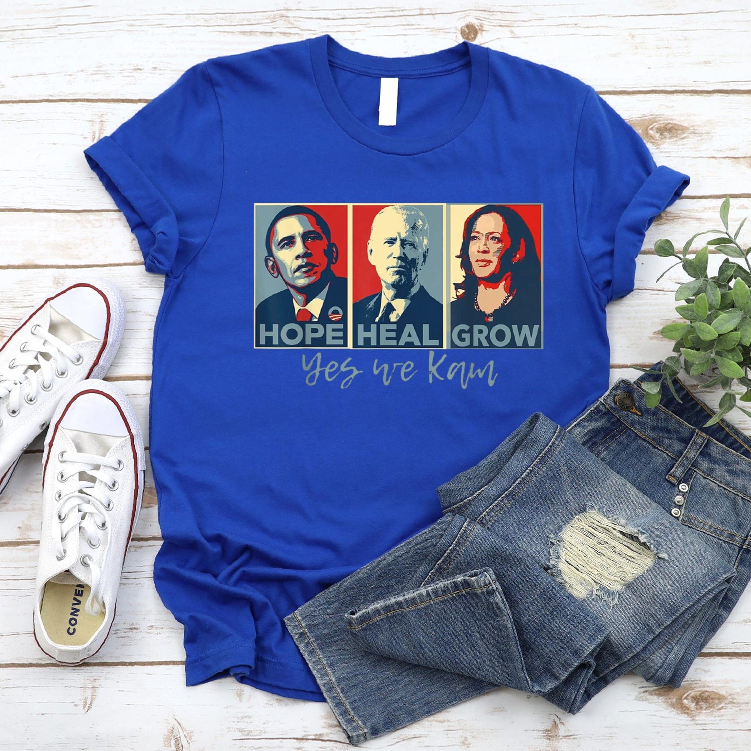 Kamala Harris 2024 Support Shirt - Hope Heal Grow - Feminist Political Women's Vote Tee image 3