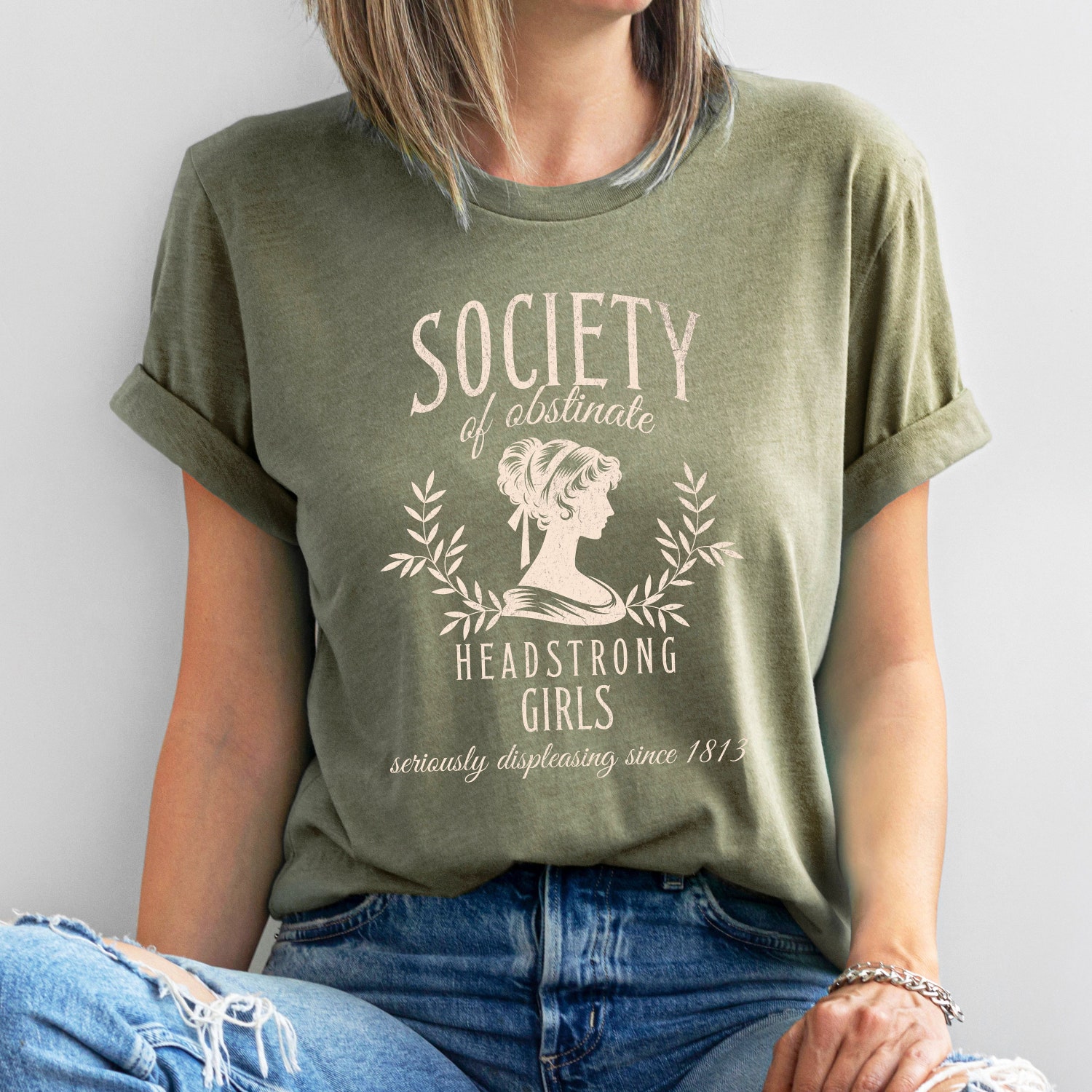 Society Of Obstinate Headstrong Girls Shirt Jane Austen Pride And Prejudice Feminist Tee image 1