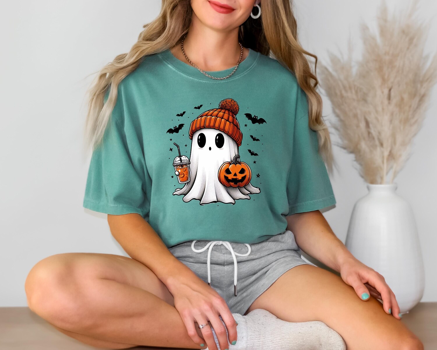 Halloween Ghost Shirt - Cute Women's Tee for Spooky Season and Trick or Treat image 2