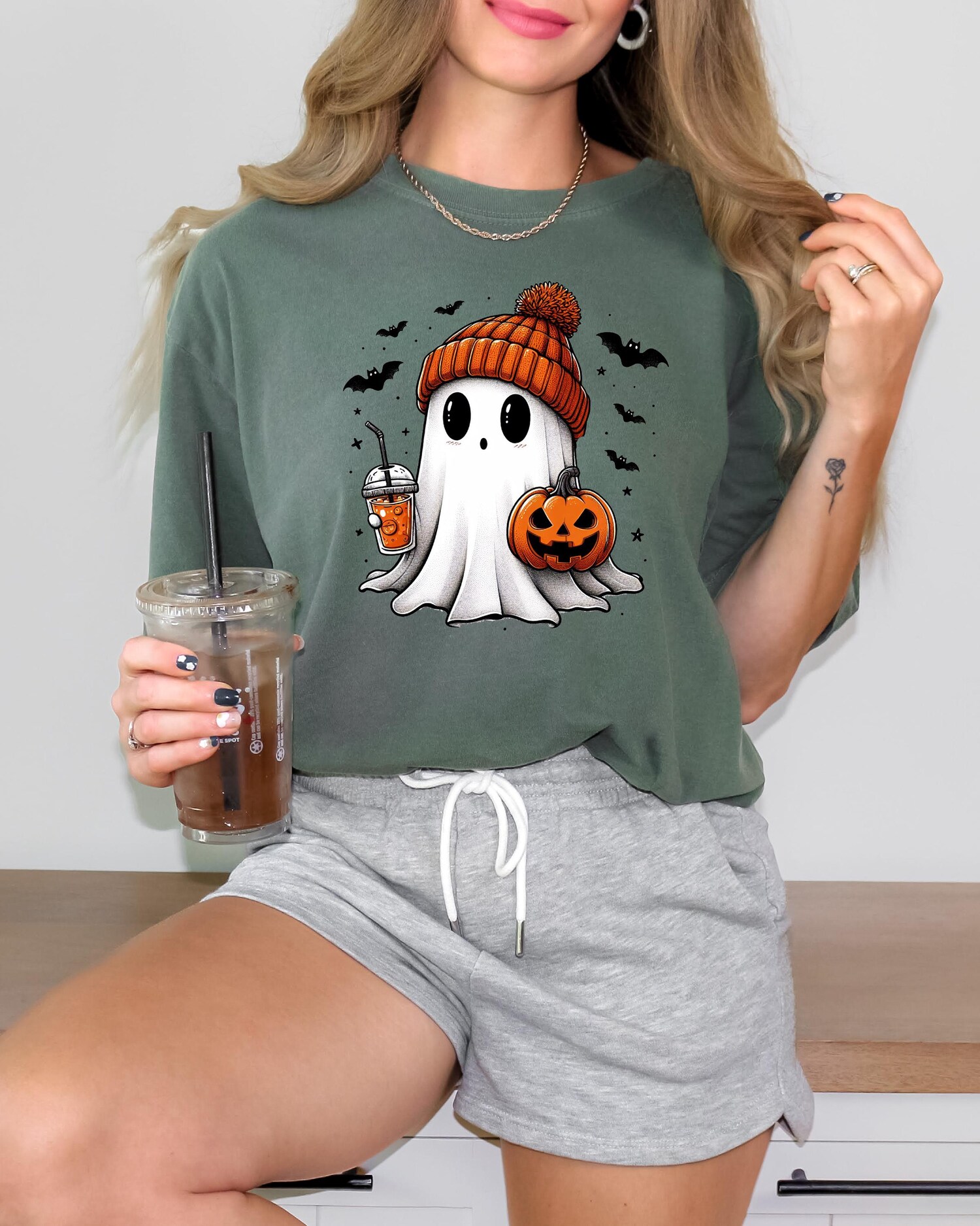 Halloween Ghost Shirt - Cute Women's Tee for Spooky Season and Trick or Treat image 3