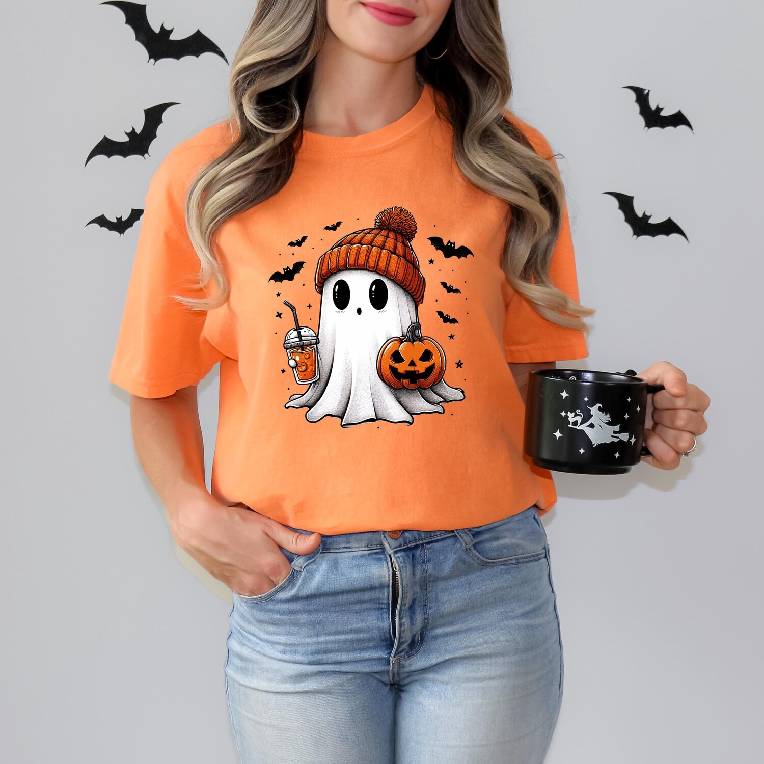 Halloween Ghost Shirt - Cute Women's Tee for Spooky Season and Trick or Treat image 6