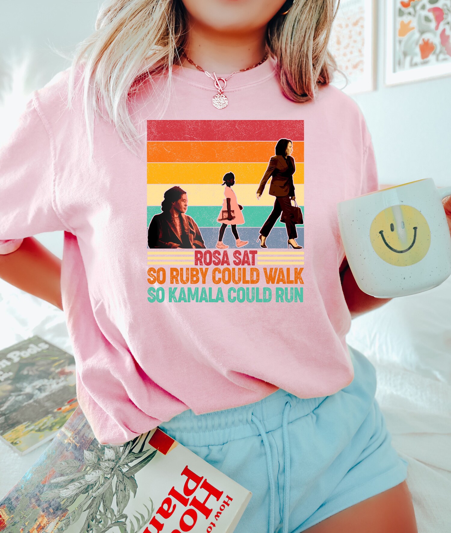 Rosa Sat Ruby Walked Kamala Ran Shirt | Kamala Harris For President | Black Women Power Feminist Shirt image 3