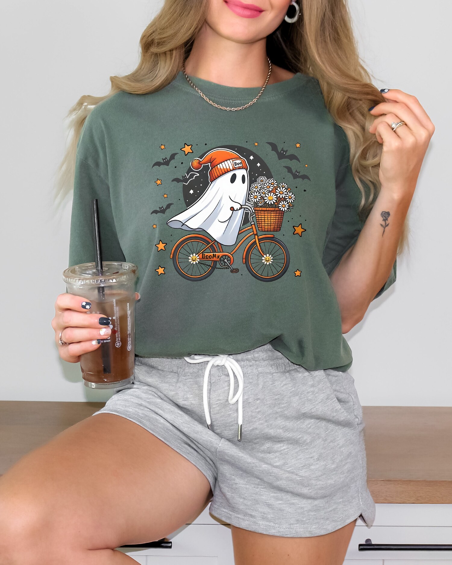 Halloween Ghost Shirt - Cute Fall Women's Tee for Spooky Season and Parties image 4