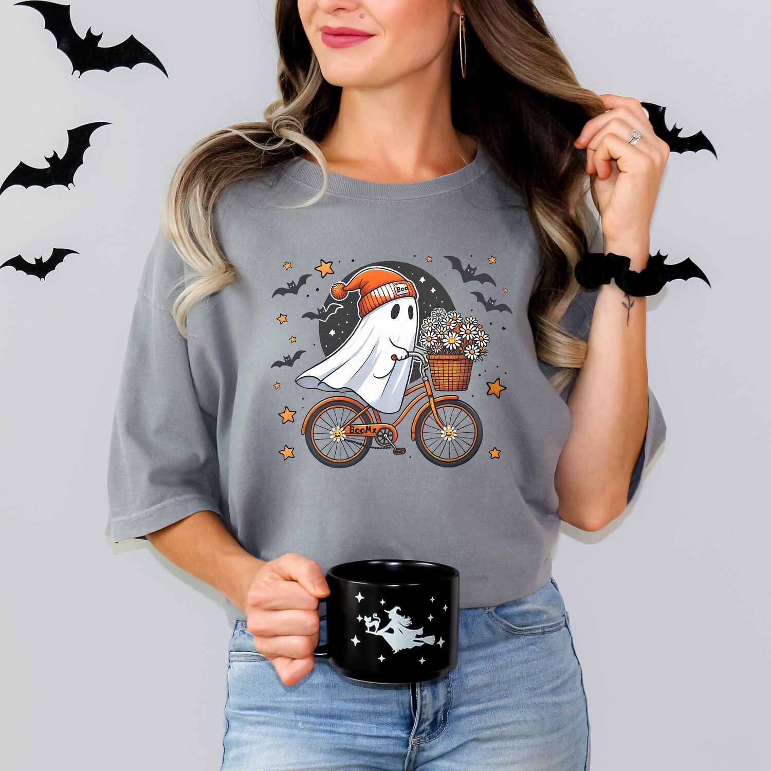 Halloween Ghost Shirt - Cute Fall Women's Tee for Spooky Season and Parties image 7