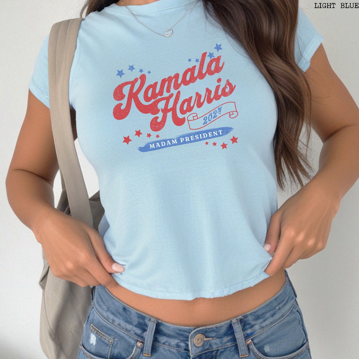 Kamala Harris 2024 Shirt - First Female President Y2K Retro Tee Women Vote Election Tshirt image 3