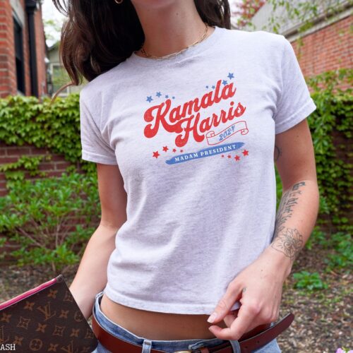 Kamala Harris 2024 Shirt - First Female President Y2K Retro Tee Women Vote Election Tshirt image 0