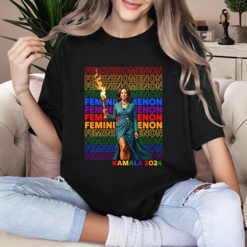 Kamala Harris Rainbow Shirt | Feminist Democrat Campaign Tee | Woman Presidential Election Gift image 0