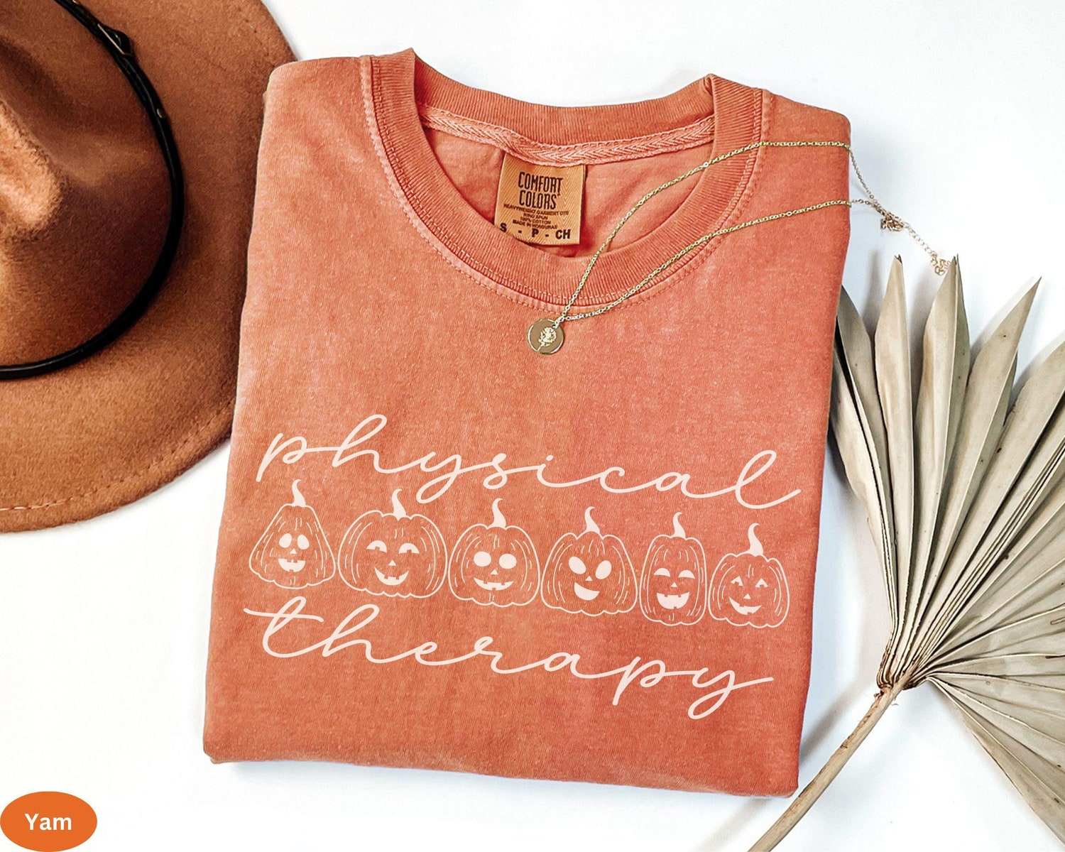 Halloween Physical Therapy Shirt | Cute Pumpkin Physical Therapist T-Shirt image 0