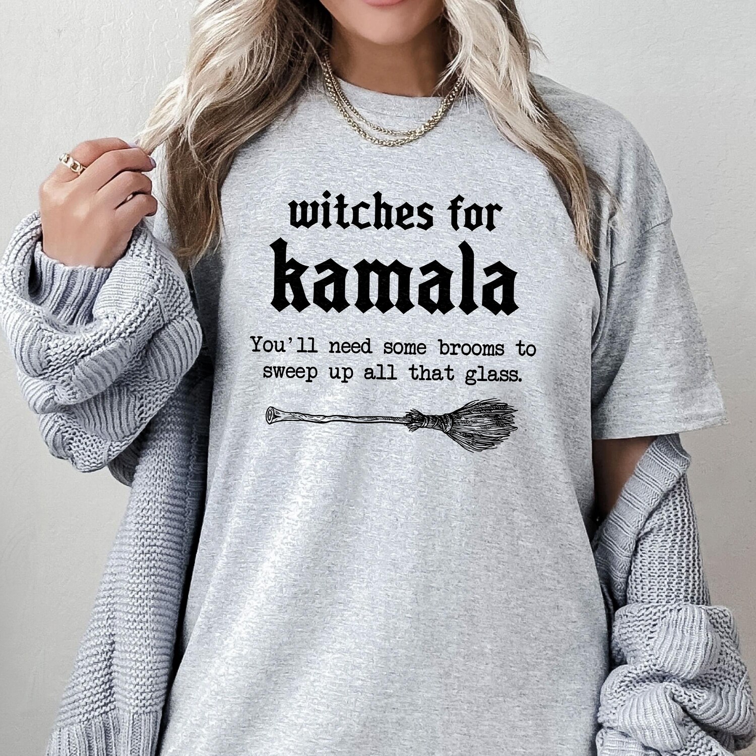 Kamala Harris Halloween Witch Shirt | Witches for Kamala 2024 Election Feminist Gothic Tee image 4