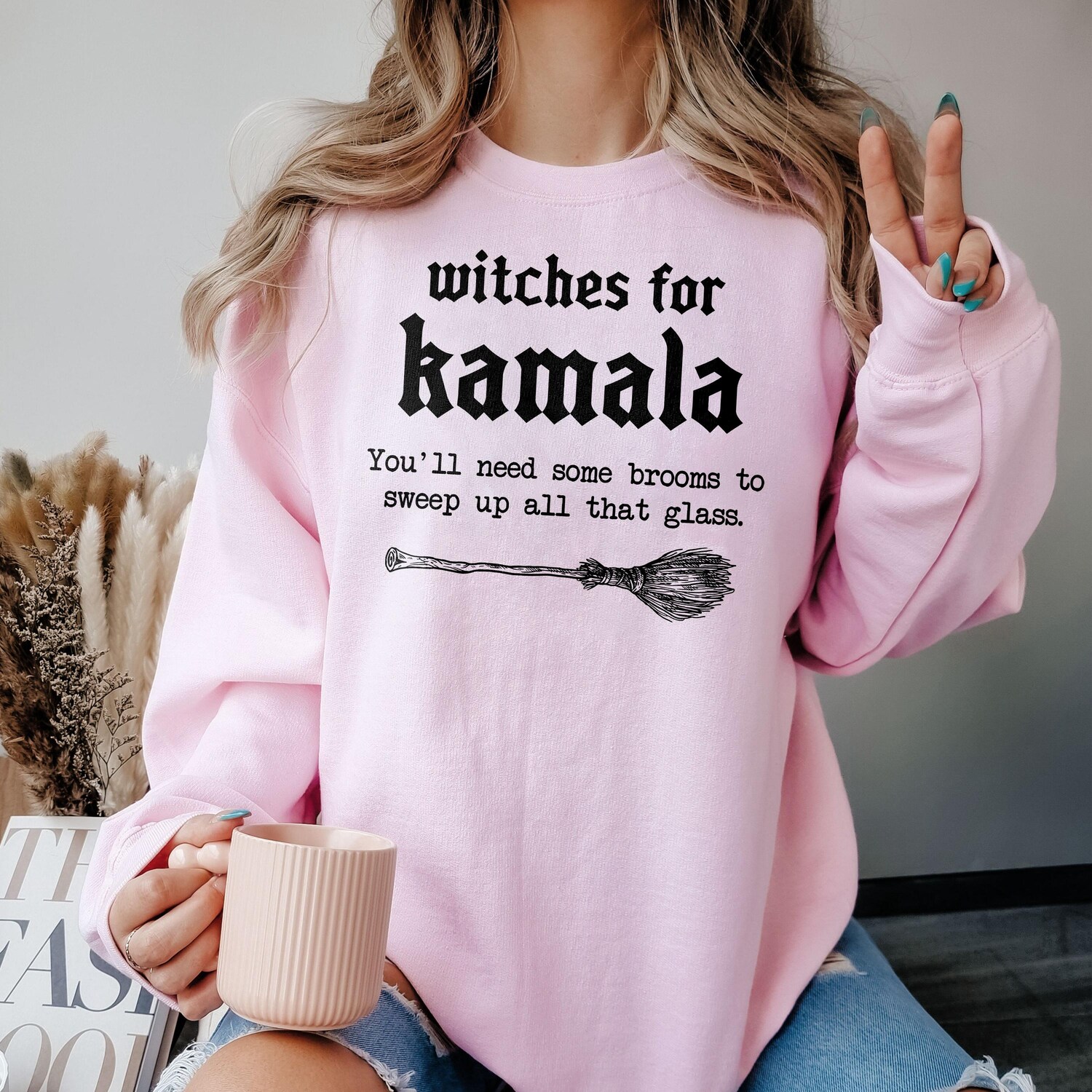 Kamala Harris Halloween Witch Shirt | Witches for Kamala 2024 Election Feminist Gothic Tee image 5