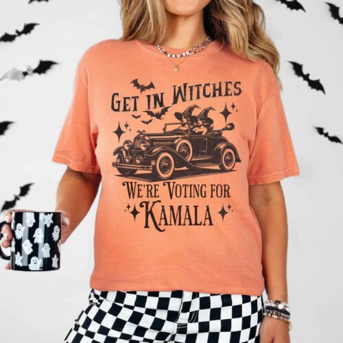 Kamala Harris Halloween Election Shirt - Get in Witches We're Voting - Comfort Colors T-Shirt image 0