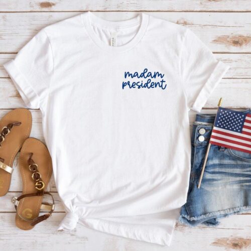 Kamala Harris 2024 Shirt | Pocket Madam President T-Shirt | Minimalist Election Campaign Tee image 0