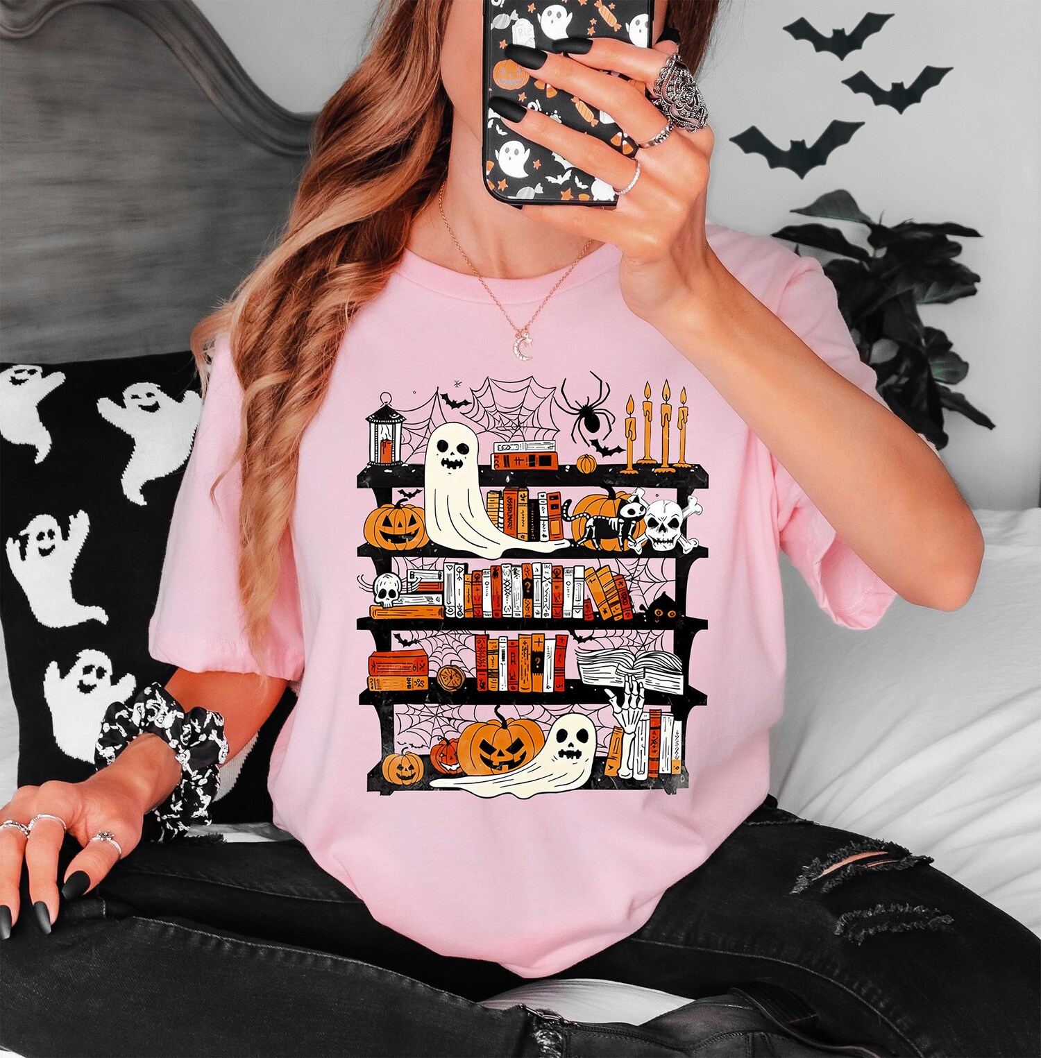 Ghost Book Reader Sweatshirt - Halloween Reading Enthusiast Gift for Literature Lovers image 3