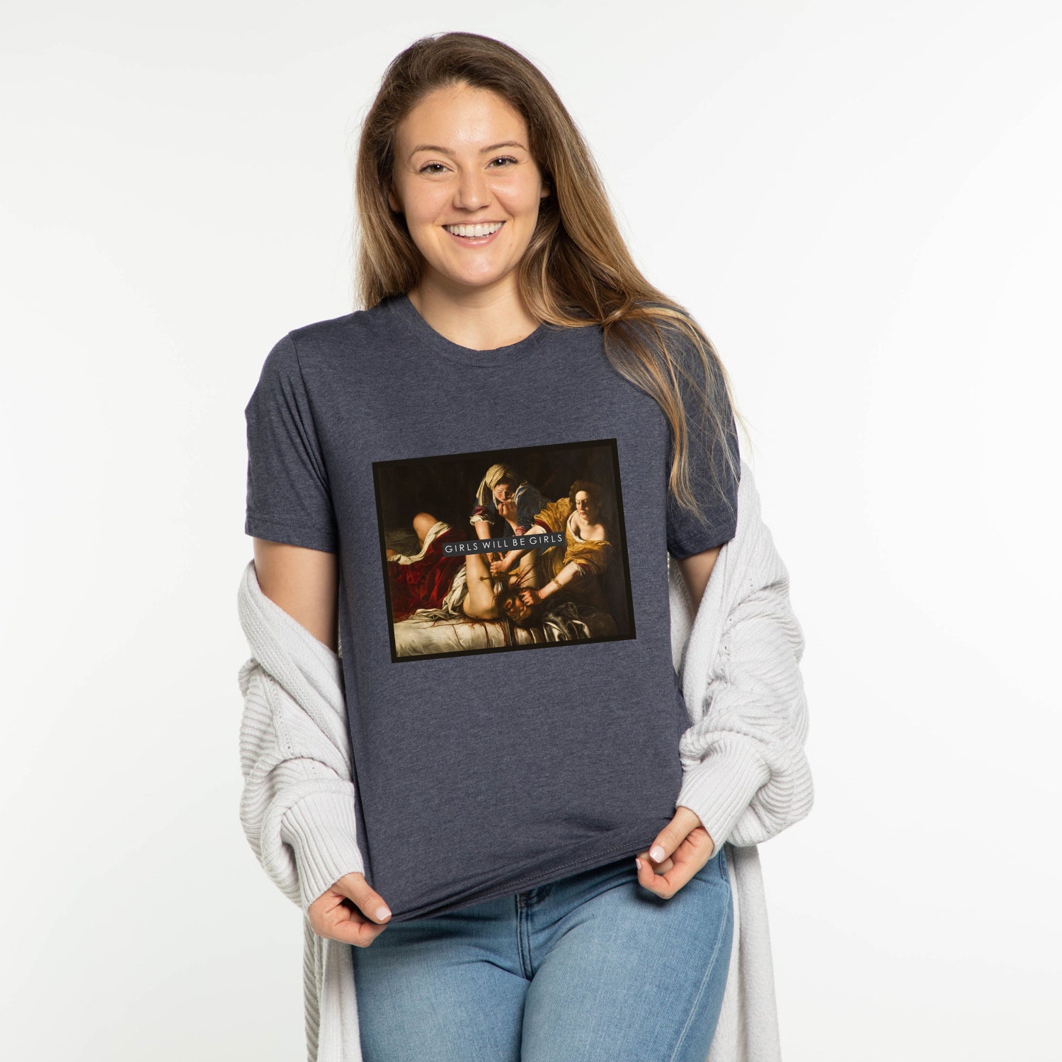 Girls Will Be Girls Crop Tee - Judith Beheading Holofernes - Feminist Boxy Shirt - Girl Power image 2