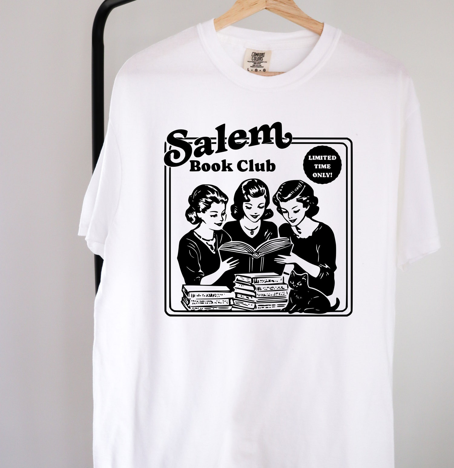 Retro Salem Book Club Shirt | Bookish Halloween Tee | Salem Witches Shirt | Spooky Reader Gift image 2