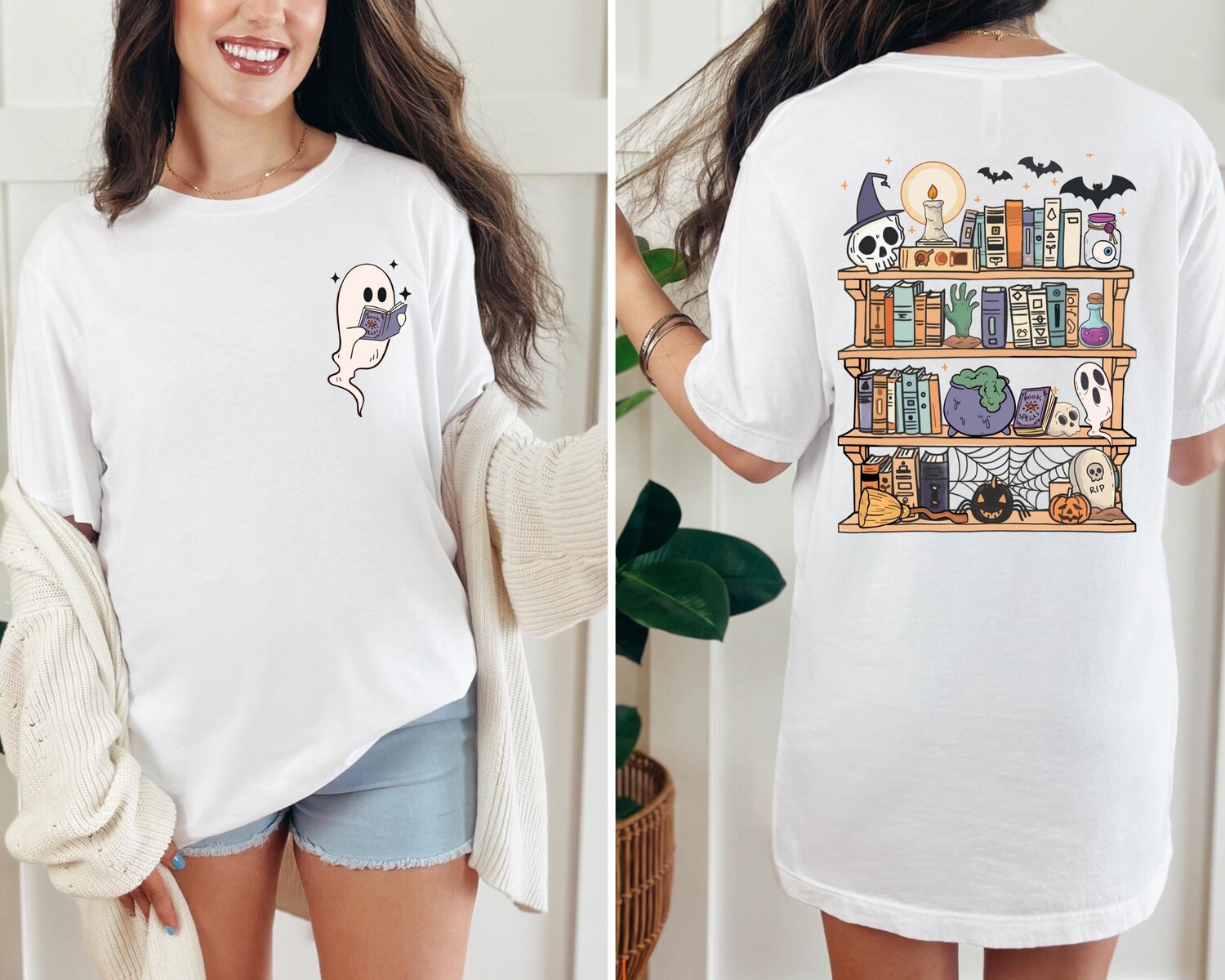 Ghost Book Reader Shirt - Perfect Gift for Book Lovers - Reading Tee - Boo image 1