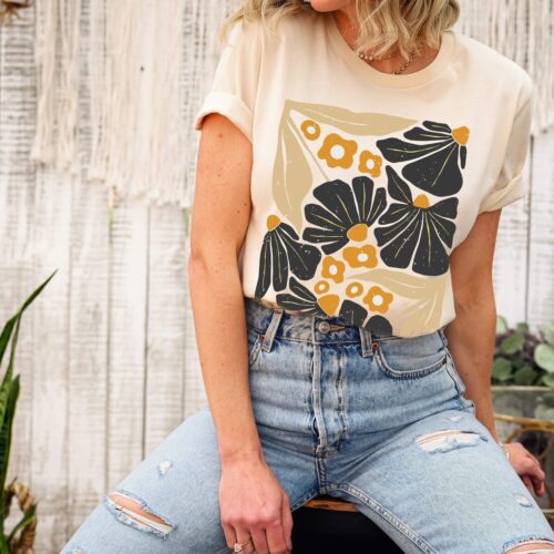 Vintage Wildflowers T-Shirt | Botanical Floral Nature Tee | Garden & Flower Lover Shirt image 0