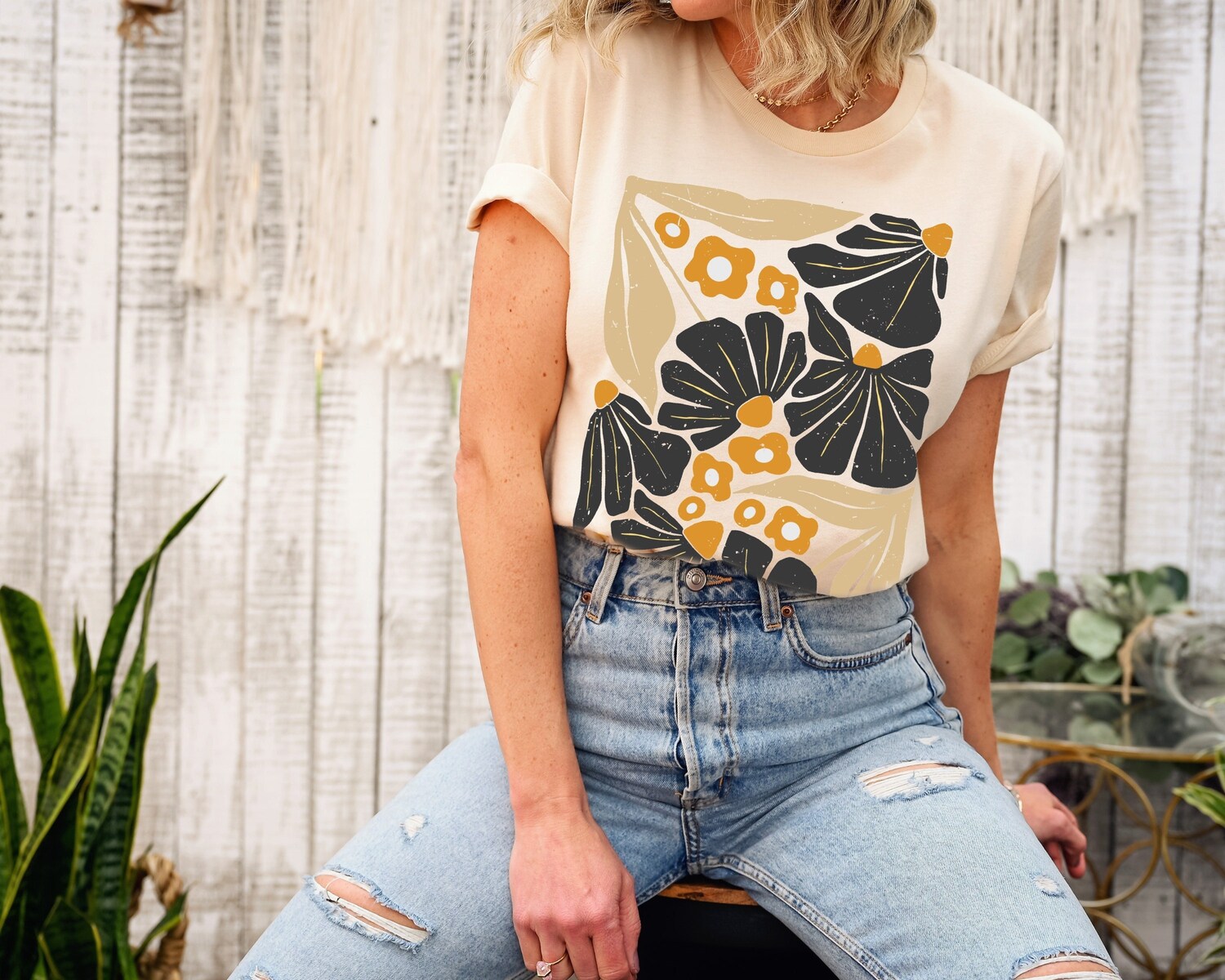 Vintage Wildflowers T-Shirt | Botanical Floral Nature Tee | Garden & Flower Lover Shirt image 0