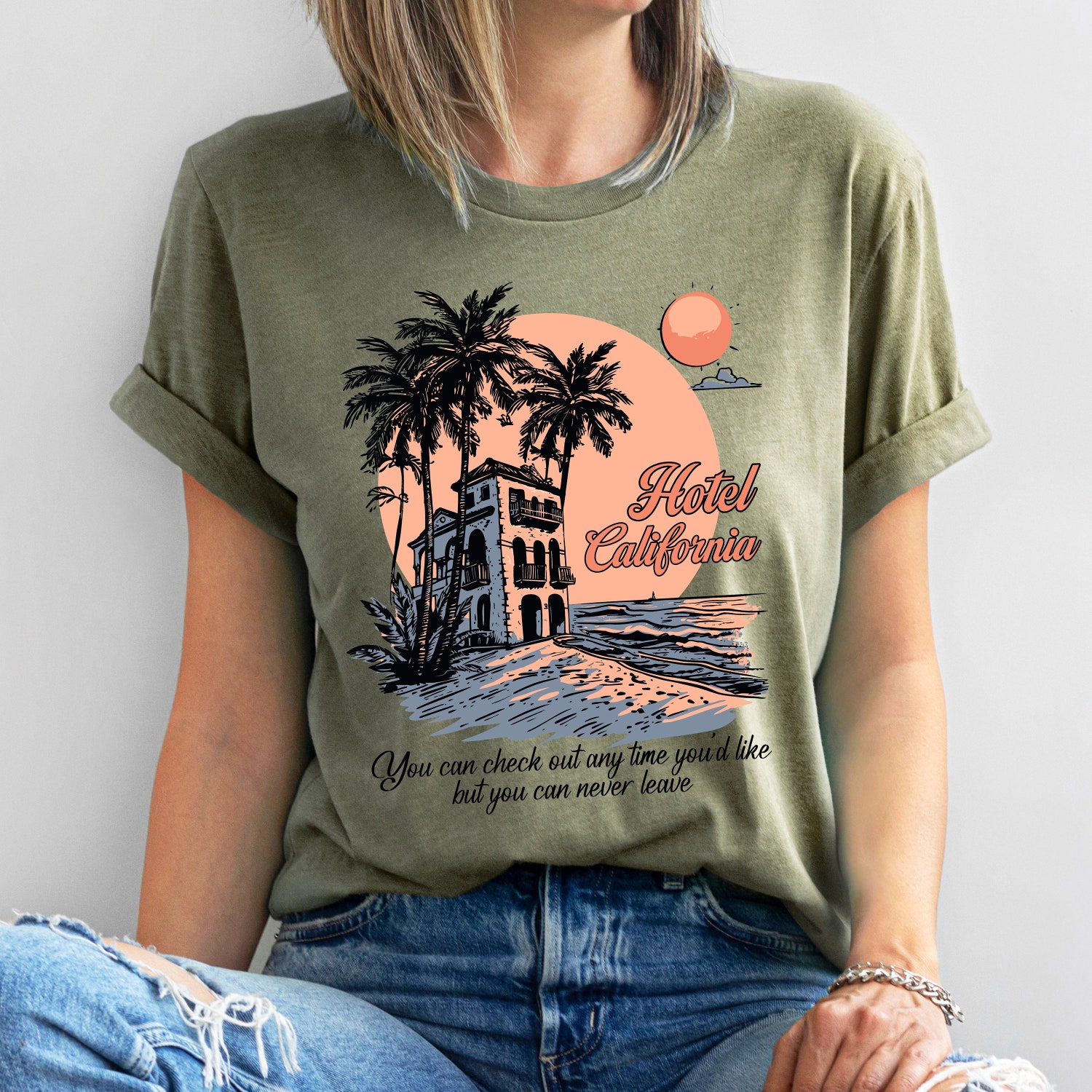 Vintage The Eagles Band Tee - Hotel California Graphic T-Shirt for Women - Music Lover Gift image 2